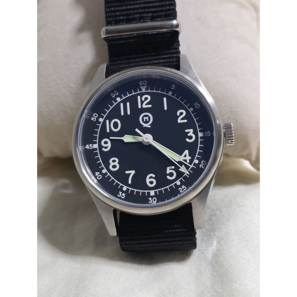 NEW QIMEI GG-W-113A Military Field Watch Quartz Stainless Steel 38mm NATO SM8023